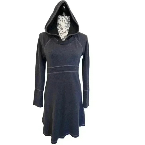 prAna Nanaette Dress Sustainable Earthy Womens S Indie Boho Granola Comfy Grey - Picture 2 of 14